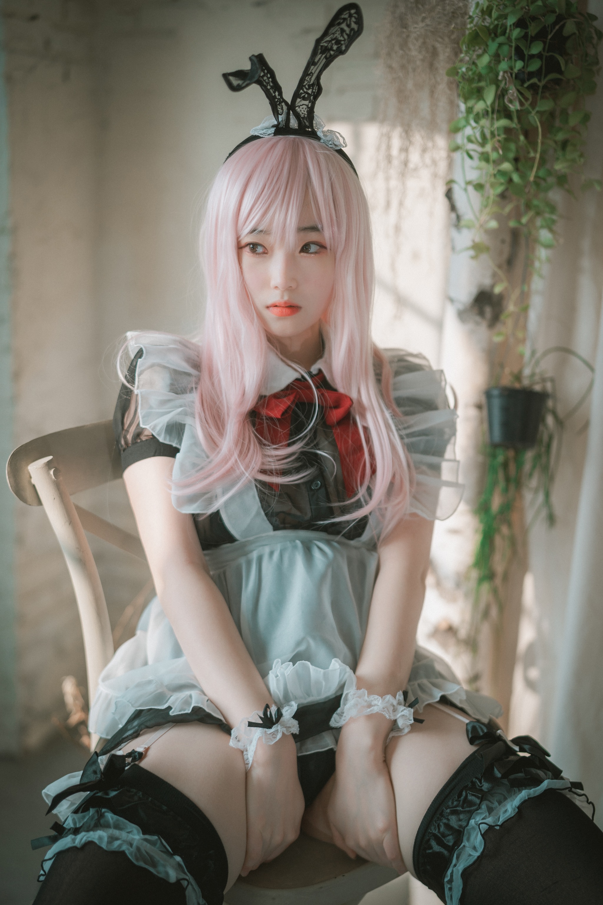 图片[1]-Bambi – NO.064 DJAWA Sheer Bunny Maid [50P]-XikXak
